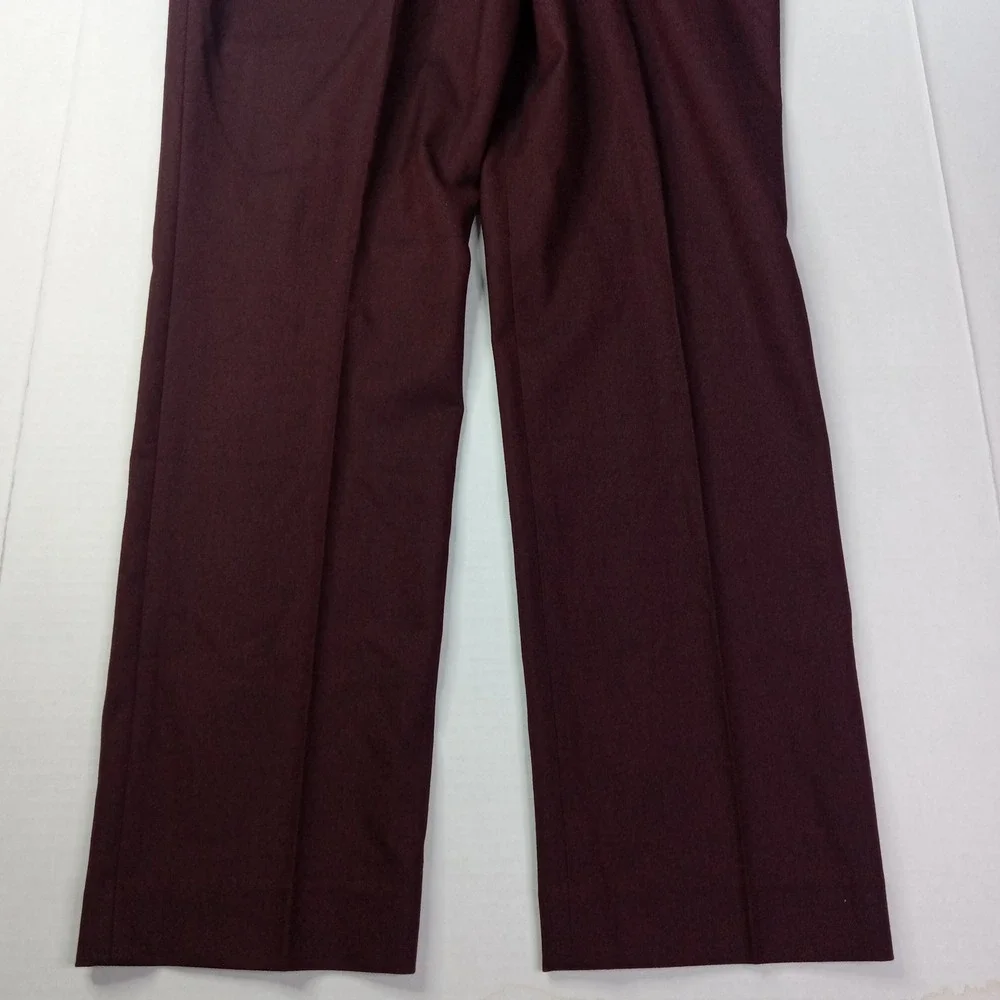 JF J Ferrar Men's Ultra Comfort Slim Flat Front Dress Pants Size 32x29 Burgundy